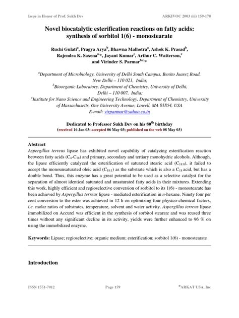 (PDF) Novel biocatalytic esterification reactions on fatty acids ... - wintechmobiles.com