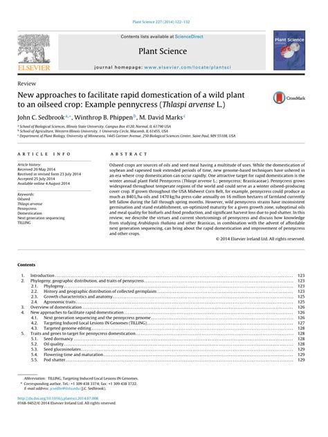 (PDF) New approaches to facilitate rapid domestication