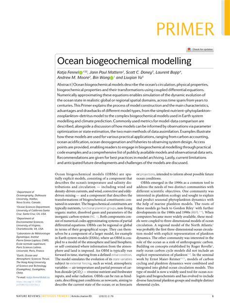 (PDF) Ocean biogeochemical modelling - ResearchGate - raincitystudios.com