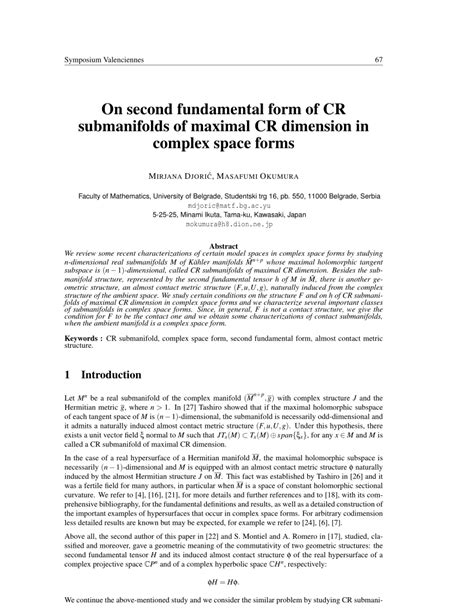 (PDF) On second fundamental form of CR submanifolds of maximal CR