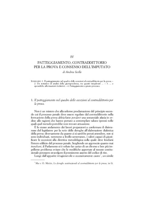 (PDF) PATTEGGIAMENTO, CONTRADDITTORIO PER LA …