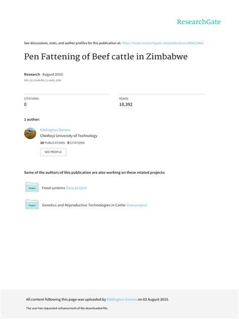 (PDF) Pen Fattening of Beef cattle in Zimbabwe - raincitystudios.com