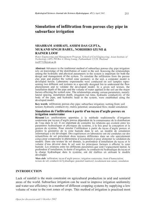 (PDF) Porous clay pipe irrigation: A tool for - raincitystudios.com