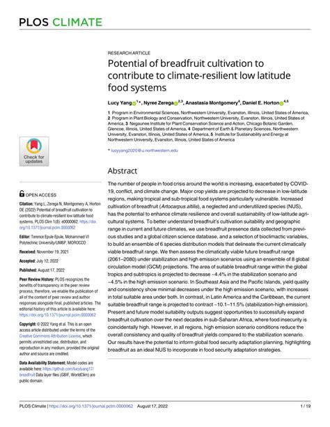 (PDF) Potential of breadfruit cultivation to contribute to … - raincitystudios.com