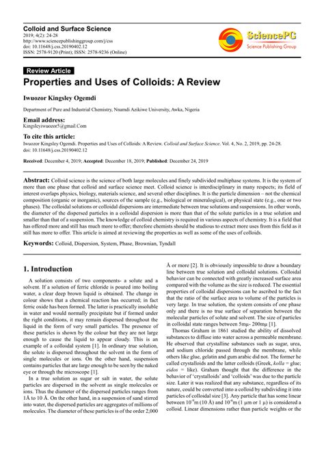 (PDF) Properties and Uses of Colloids: A Review - wintechmobiles.com