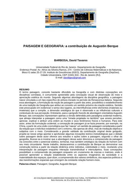 (PDF) Paisagem e geografia - ResearchGate