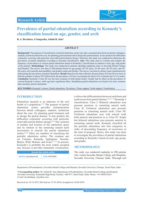 (PDF) Partial Edentulism based on Kennedy