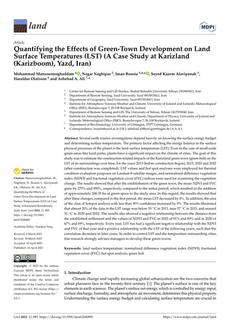 (PDF) Quantifying the Effects of Green-Town Development