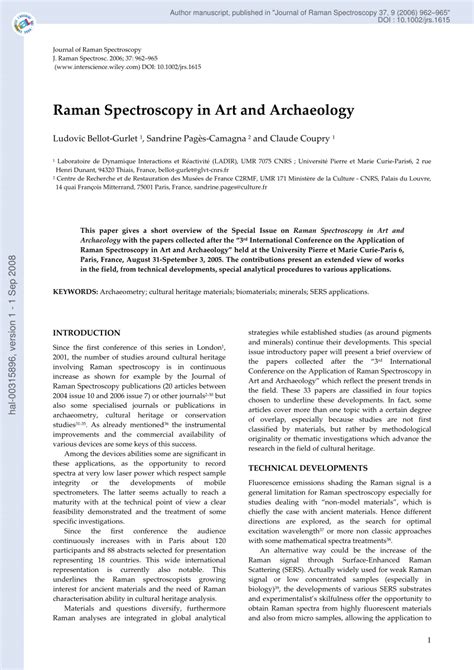 (PDF) Raman Spectroscopy in Art and Archaeology - wintechmobiles.com