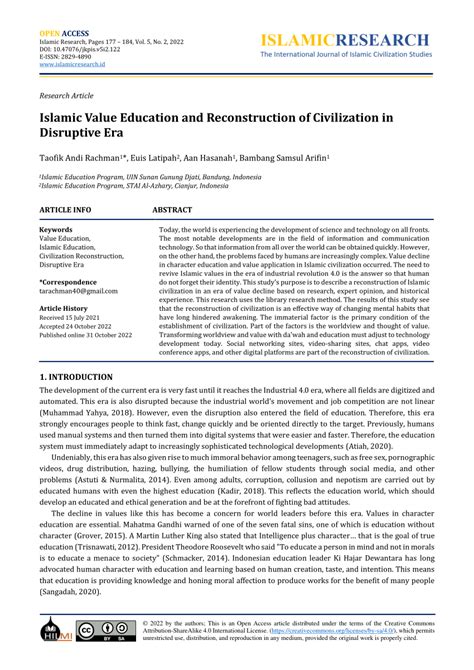 (PDF) Reconstruction of Islamic Education in Java: Historical ... - wintechmobiles.com