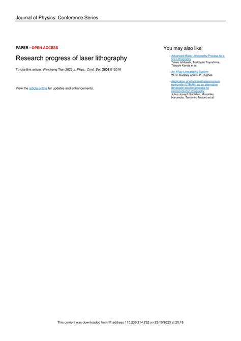 (PDF) Research progress of laser lithography - wintechmobiles.com