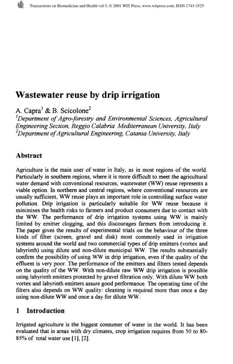 (PDF) REUSE OF WASTEWATER FOR IRRIGATION, … - raincitystudios.com
