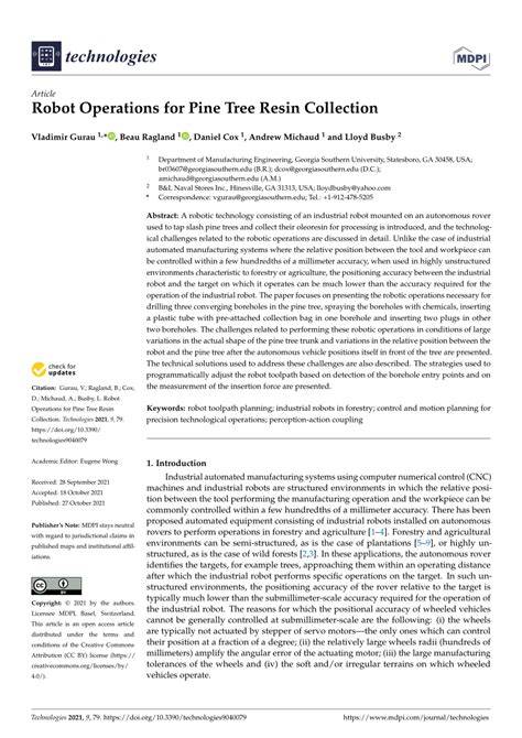 (PDF) Robot Operations for Pine Tree Resin Collection - raincitystudios.com
