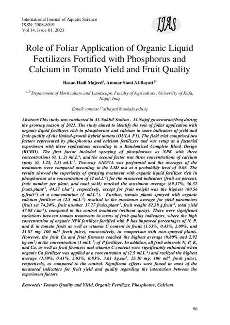 (PDF) Role of Foliar Application of Organic Liquid … - raincitystudios.com