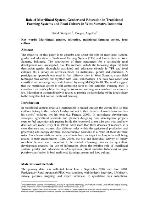 (PDF) Role of Matrilineal System, Gender and Education in Traditional ... - wintechmobiles.com