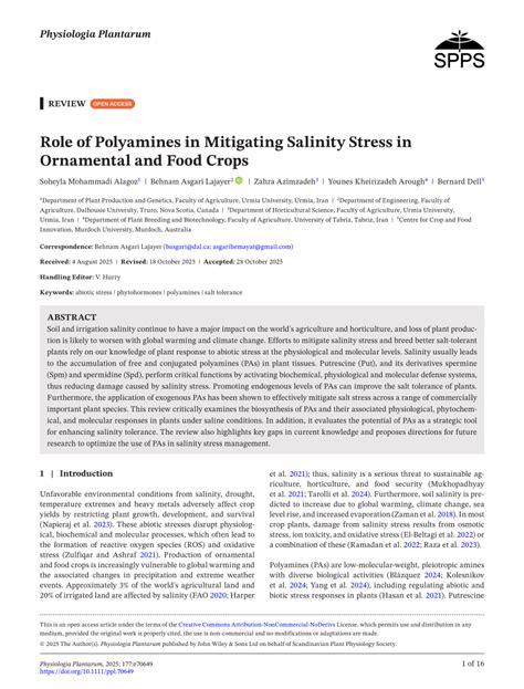 (PDF) Role of Polyamines in Mitigating Salinity Stress in Ornamental ... - raincitystudios.com