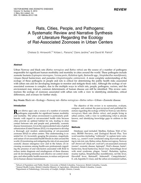 (PDF) Rats, Cities, People, and Pathogens: A Systematic Review …