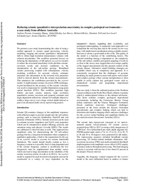 (PDF) Reducing seismic quantitative interpretation uncertainty in ...