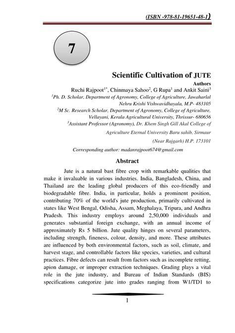 (PDF) Scientific Cultivation of JUTE - ResearchGate - raincitystudios.com