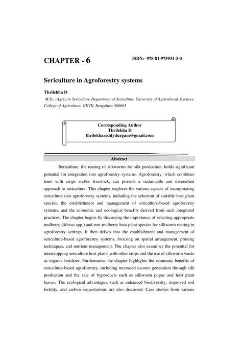 (PDF) Sericulture in Agroforestry systems - ResearchGate - raincitystudios.com
