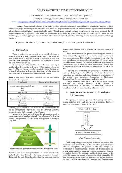 (PDF) Solid Waste: Treatment Technologies and ... - ResearchGate - raincitystudios.com