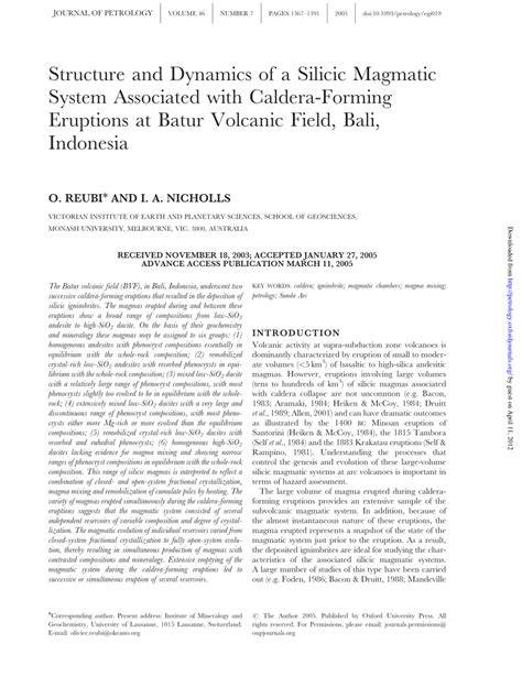 (PDF) Structure and Dynamics of a Silicic Magmatic - raincitystudios.com