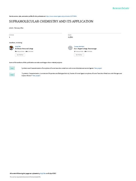 (PDF) Supramolecular chemistry and its application - wintechmobiles.com