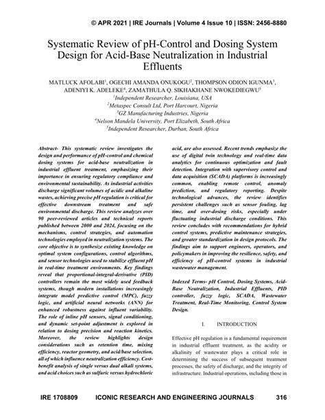 (PDF) Systematic Review of pH-Control and Dosing … - wintechmobiles.com