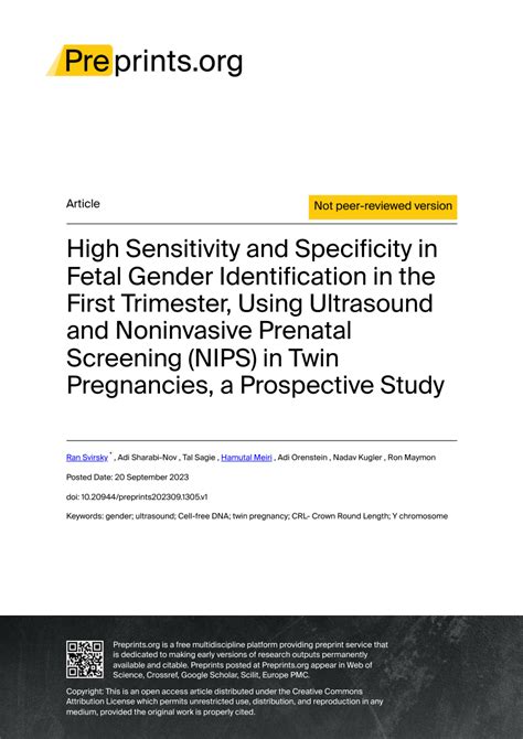 (PDF) Sensitivity and specificity of prenatal screening methods for ...