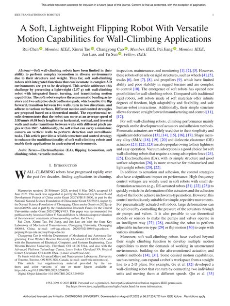 (PDF) Soft wall-climbing robots - ResearchGate