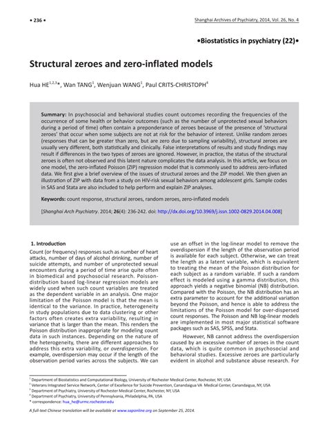 (PDF) Structural zeroes and zero-inflated models - ResearchGate