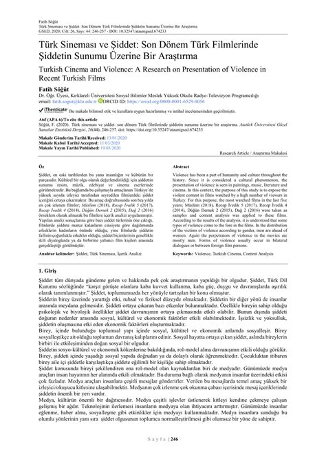 (PDF) Türk Sineması ve Şiddet: Son Dönem Türk Filmlerinde. 