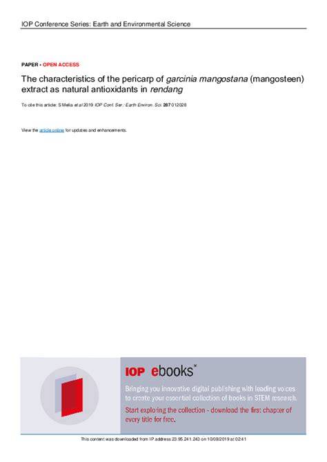 (PDF) The characteristics of the pericarp of garcinia mangostana ... - raincitystudios.com