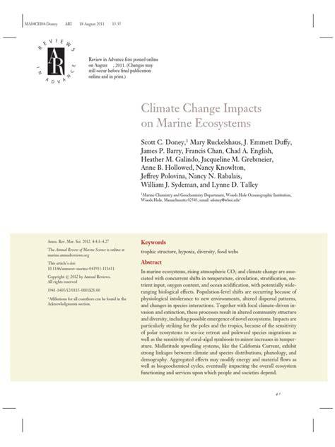 (PDF) The Impact of Climate Change on Marine Biodiversity: A ... - raincitystudios.com
