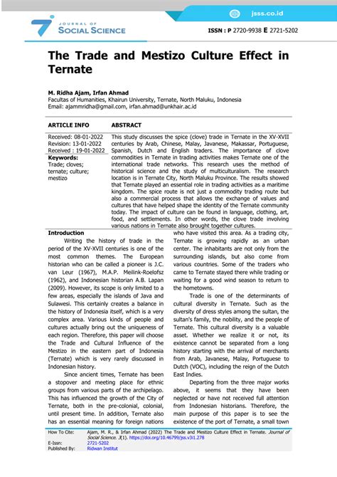 (PDF) The Trade and Mestizo Culture Effect in Ternate - wintechmobiles.com