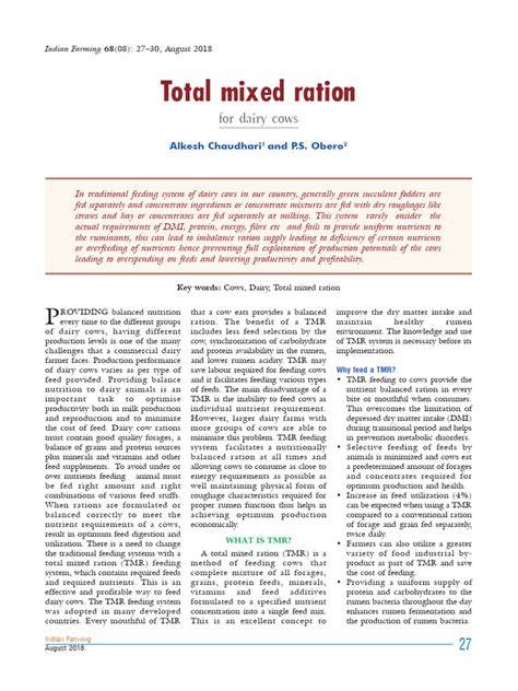 (PDF) Total Mixed Ration Feeding of Dairy Cows - raincitystudios.com
