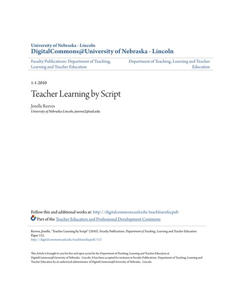 (PDF) Teacher Learning by Script - ResearchGate