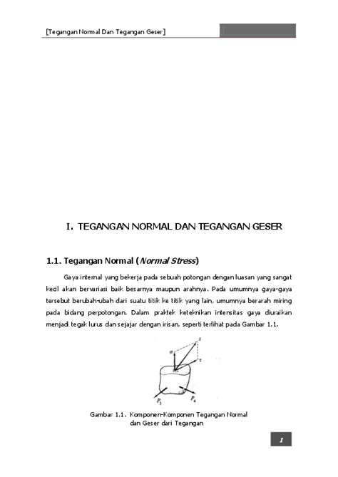 (PDF) Tegangan Normal Dan Tegangan Geser] 1 ... - Academia.edu