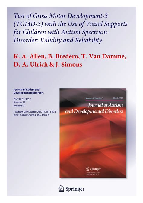 (PDF) Test of Gross Motor Development3 (TGMD3) with the Use of Visual
