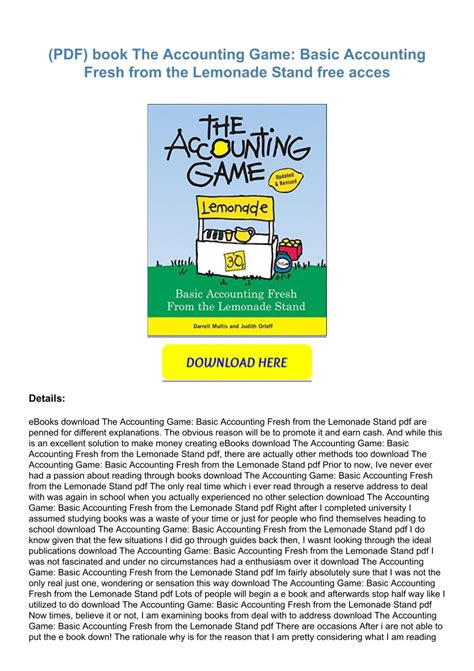 (PDF) The Accounting Game Basic Accounting Fresh from the Lemonade