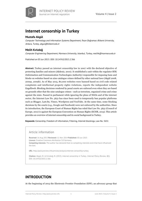 (PDF) The Control of Networks: Internet Censorship in Turkey.