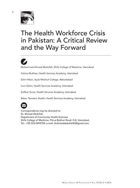 (PDF) The Health Workforce Crisis in Pakistan: A Critical Review and …