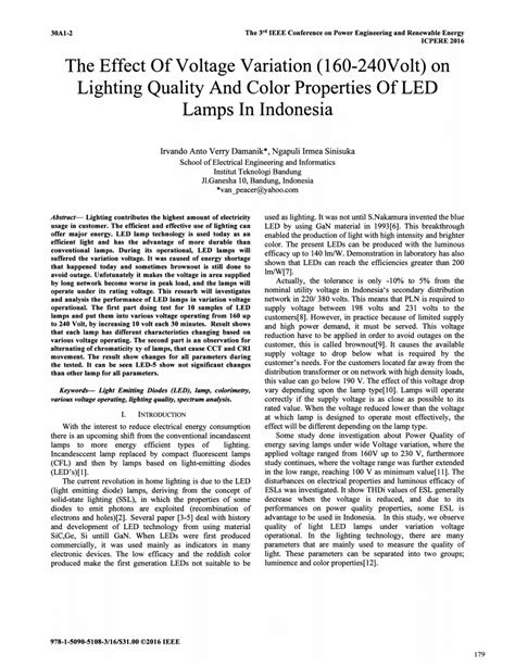 (PDF) The effect of voltage variation (160–240volt) on lighting ...