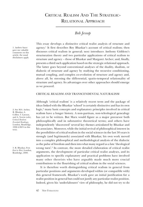 (PDF) The strategic-relational approach, realism and the ...