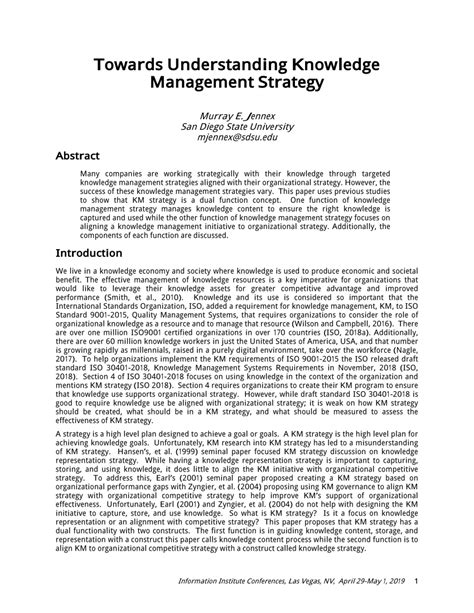 (PDF) Towards Understanding Knowledge Management Strategy …