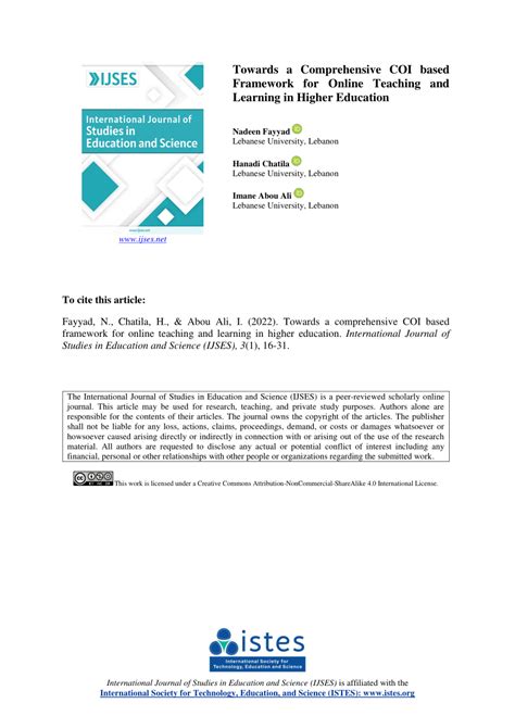 (PDF) Towards a comprehensive COI based framework for