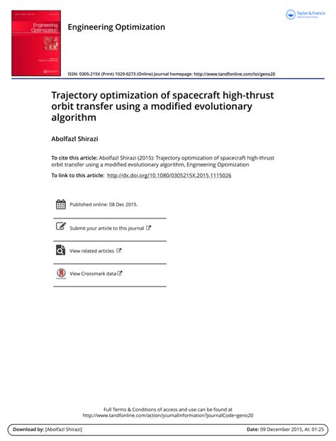 (PDF) Trajectory optimization of spacecraft high-thrust orbit …