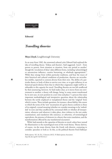 (PDF) Travelling theories - ResearchGate