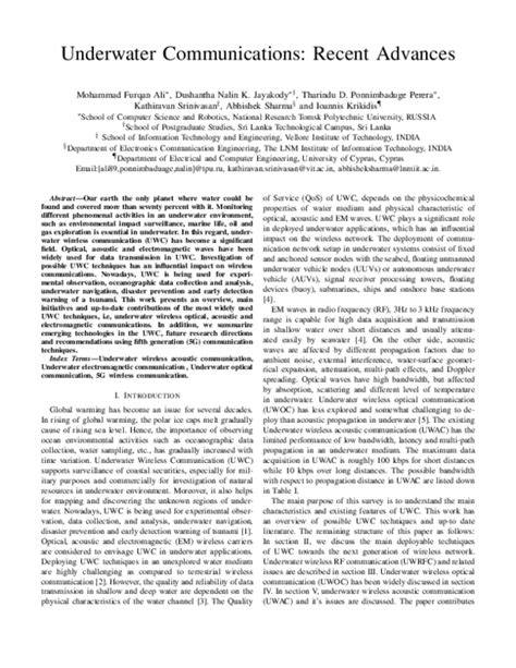 (PDF) Underwater Communications: Recent Advances - ResearchGate - raincitystudios.com