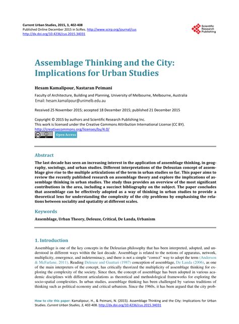 (PDF) Urban Assemblage - ResearchGate